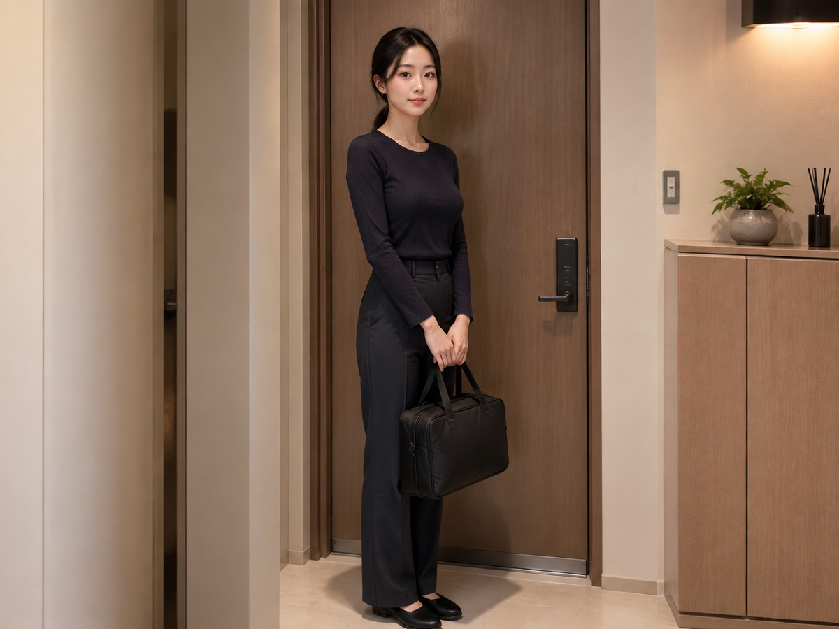 성남 분당 방문 홈케어 일정을 준비하는 젊은 성인 한국 여성 관리사